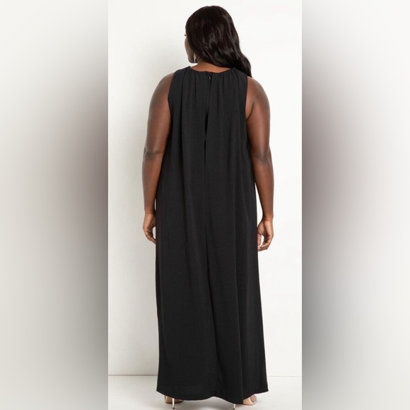 Eloquii Cape Jumpsuit NWT black elegant afterfive wedding event season versatile - Picture 8 of 8